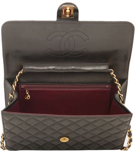 chanel black vintage small single flap bag|Chanel classic flap jumbo price.